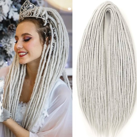 ZRQ Grey Synthetic Dreadlocks Crochet Dreads Boho Style Fake Dreads Synthetic - Picture 3 of 9